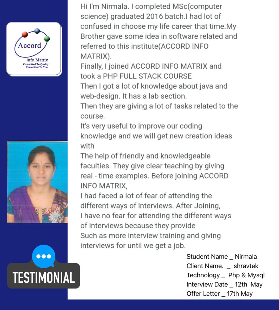 Dot Student Testimonial